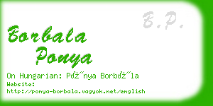 borbala ponya business card